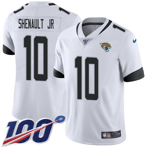 Men Nike Jacksonville Jaguars #10 Laviska Shenault Jr. White  Stitched NFL 100th Season Vapor Untouchable Limited Jersey